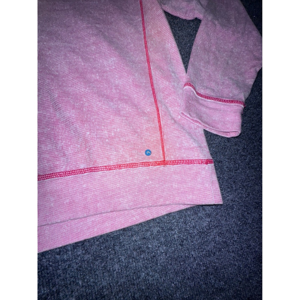 Tommy Bahama Mens Medium Pink Heathered Ribbed 1/4 Pullover Sweatshirt Casual - Picture 4 of 7